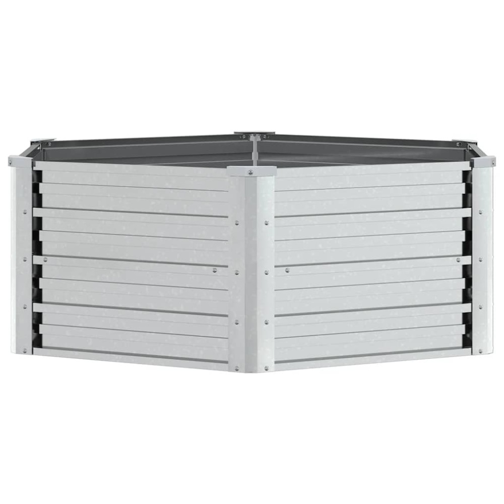 vidaXL Ζαρντινιέρα Υπερυψωμένη Ασημί 129 x 45 εκ. Γαλβανισμ. Χάλυβας