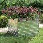 vidaXL Ζαρντινιέρα Υπερυψωμένη Ασημί 100x100x77 εκ. Γαλβανισμ. Χάλυβας