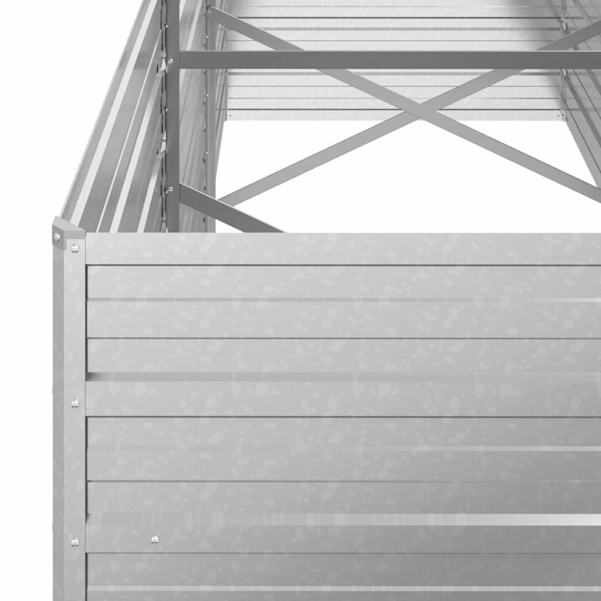 vidaXL Ζαρντινιέρα Υπερυψωμένη Ασημί 240x80x77 εκ. Γαλβανισμ. Χάλυβας