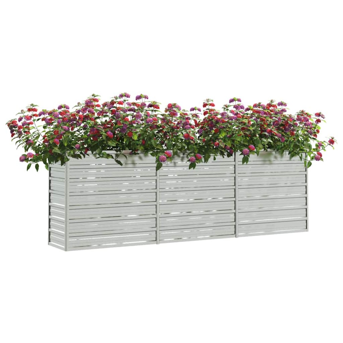 vidaXL Ζαρντινιέρα Υπερυψωμένη Ασημί 240x40x77 εκ. Γαλβανισμ. Χάλυβας