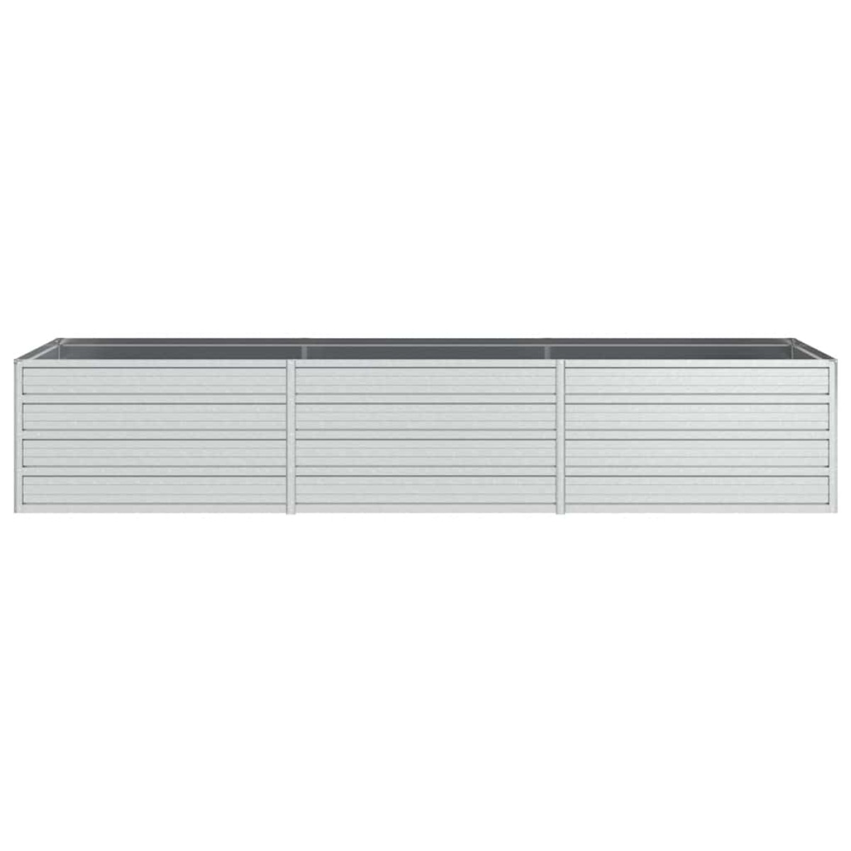vidaXL Ζαρντινιέρα Υπερυψωμένη Ασημί 240x80x45 εκ. Γαλβανισμ. Χάλυβας