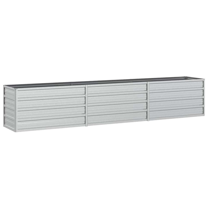 vidaXL Ζαρντινιέρα Υπερυψωμένη Ασημί 240x40x45 εκ. Γαλβανισμ. Χάλυβας