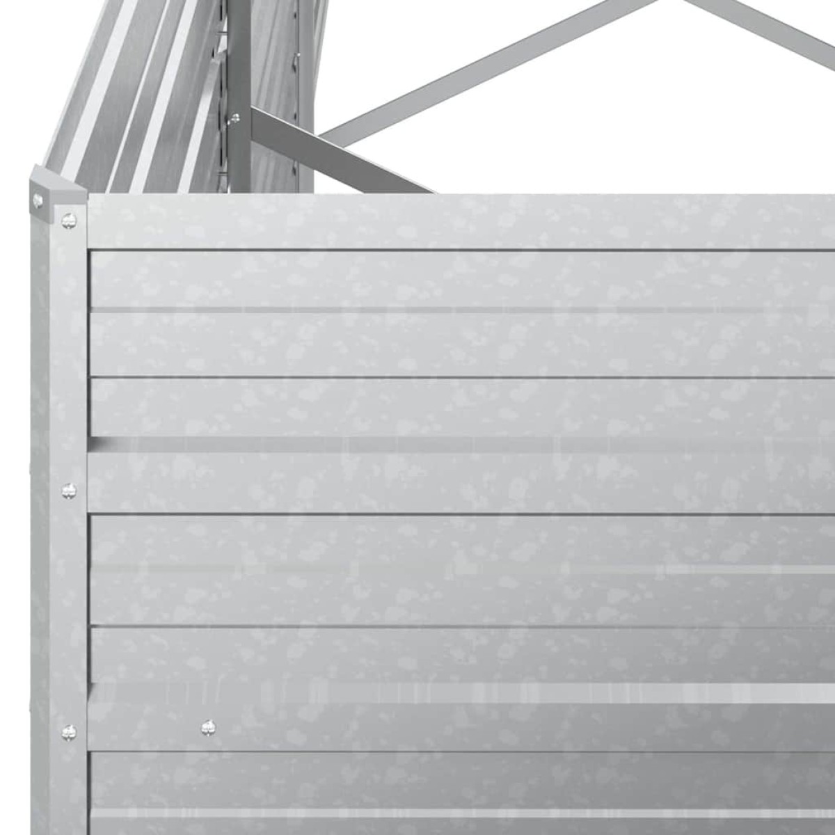 vidaXL Ζαρντινιέρα Υπερυψωμένη Ασημί 320x80x77 εκ. Γαλβανισμ. Χάλυβας