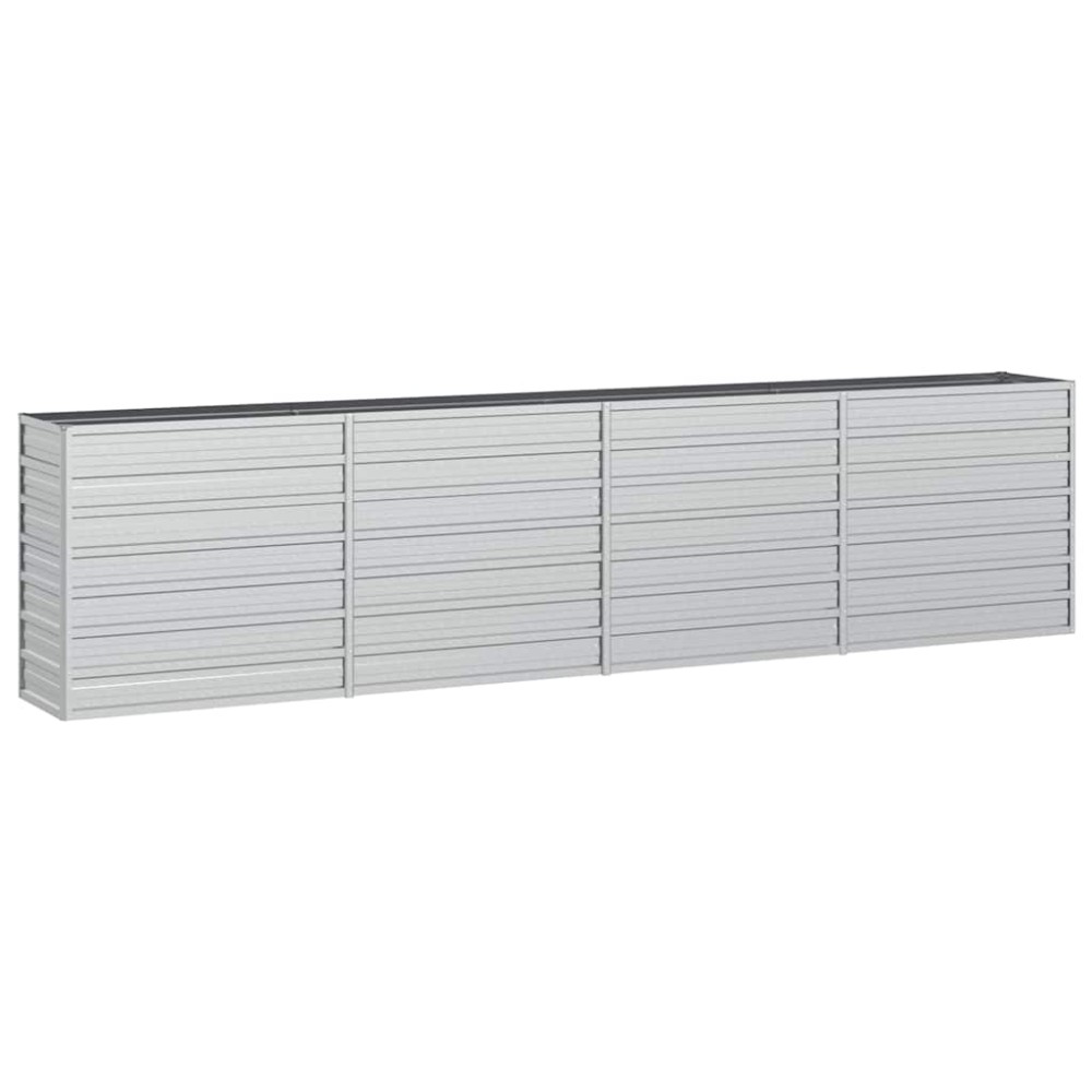 vidaXL Ζαρντινιέρα Υπερυψωμένη Ασημί 320x40x77 εκ. Γαλβανισμ. Χάλυβας