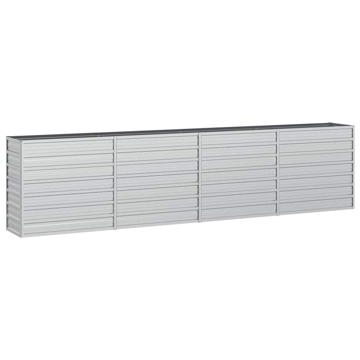 vidaXL Ζαρντινιέρα Υπερυψωμένη Ασημί 320x40x77 εκ. Γαλβανισμ. Χάλυβας