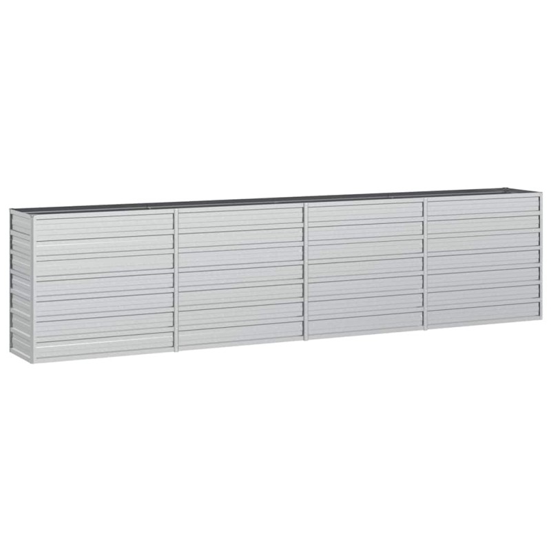 vidaXL Ζαρντινιέρα Υπερυψωμένη Ασημί 320x40x77 εκ. Γαλβανισμ. Χάλυβας