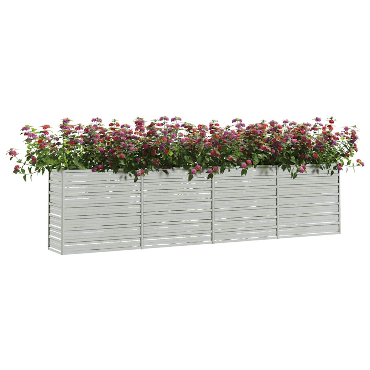 vidaXL Ζαρντινιέρα Υπερυψωμένη Ασημί 320x40x77 εκ. Γαλβανισμ. Χάλυβας