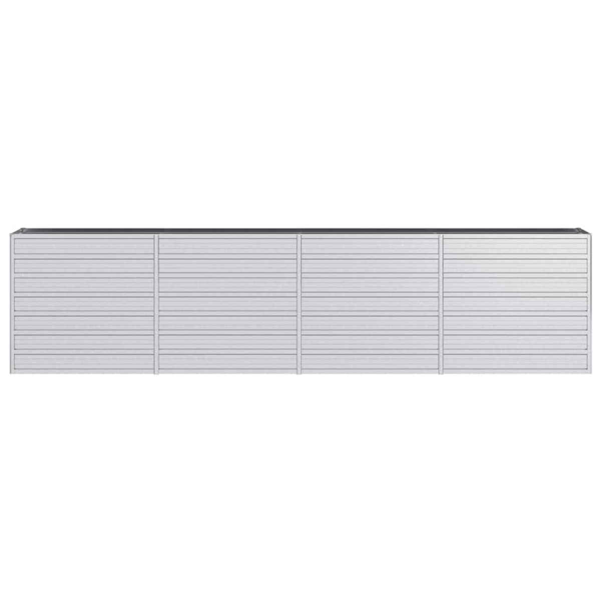 vidaXL Ζαρντινιέρα Υπερυψωμένη Ασημί 320x40x77 εκ. Γαλβανισμ. Χάλυβας