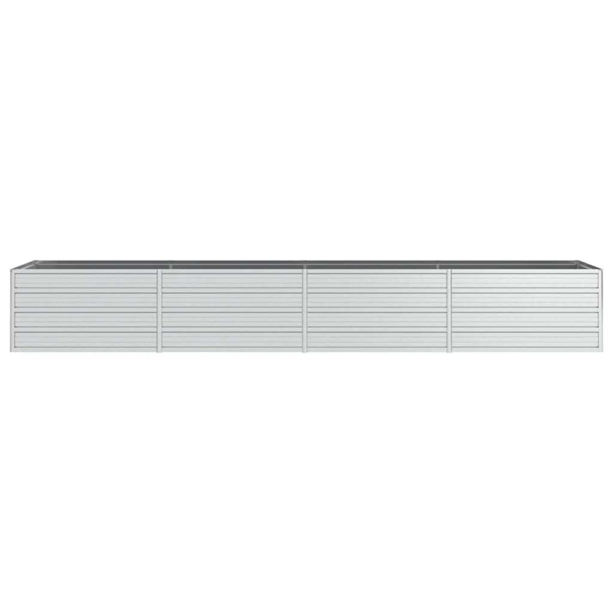 vidaXL Ζαρντινιέρα Υπερυψωμένη Ασημί 320x80x45 εκ. Γαλβανισμ. Χάλυβας