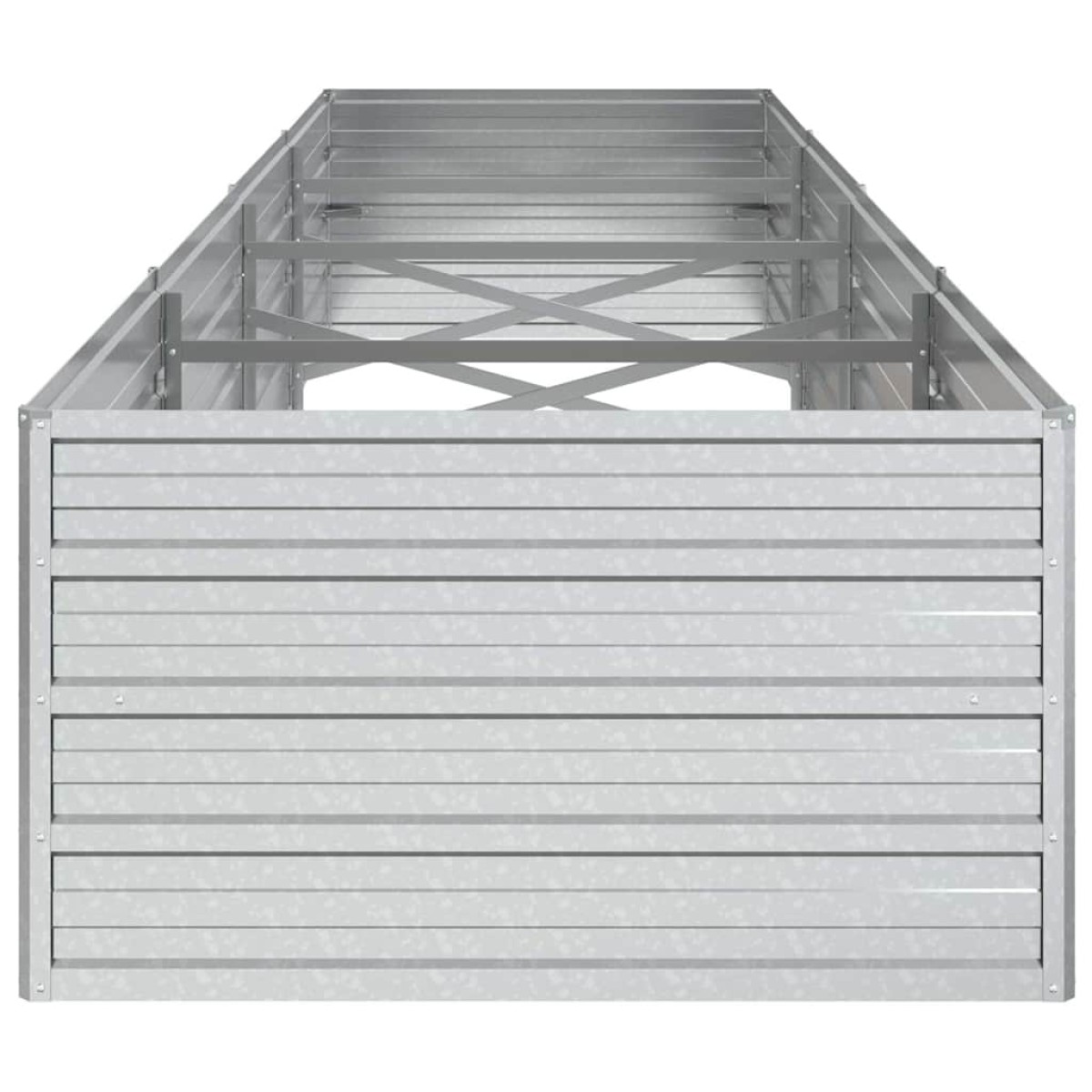 vidaXL Ζαρντινιέρα Υπερυψωμένη Ασημί 320x80x45 εκ. Γαλβανισμ. Χάλυβας