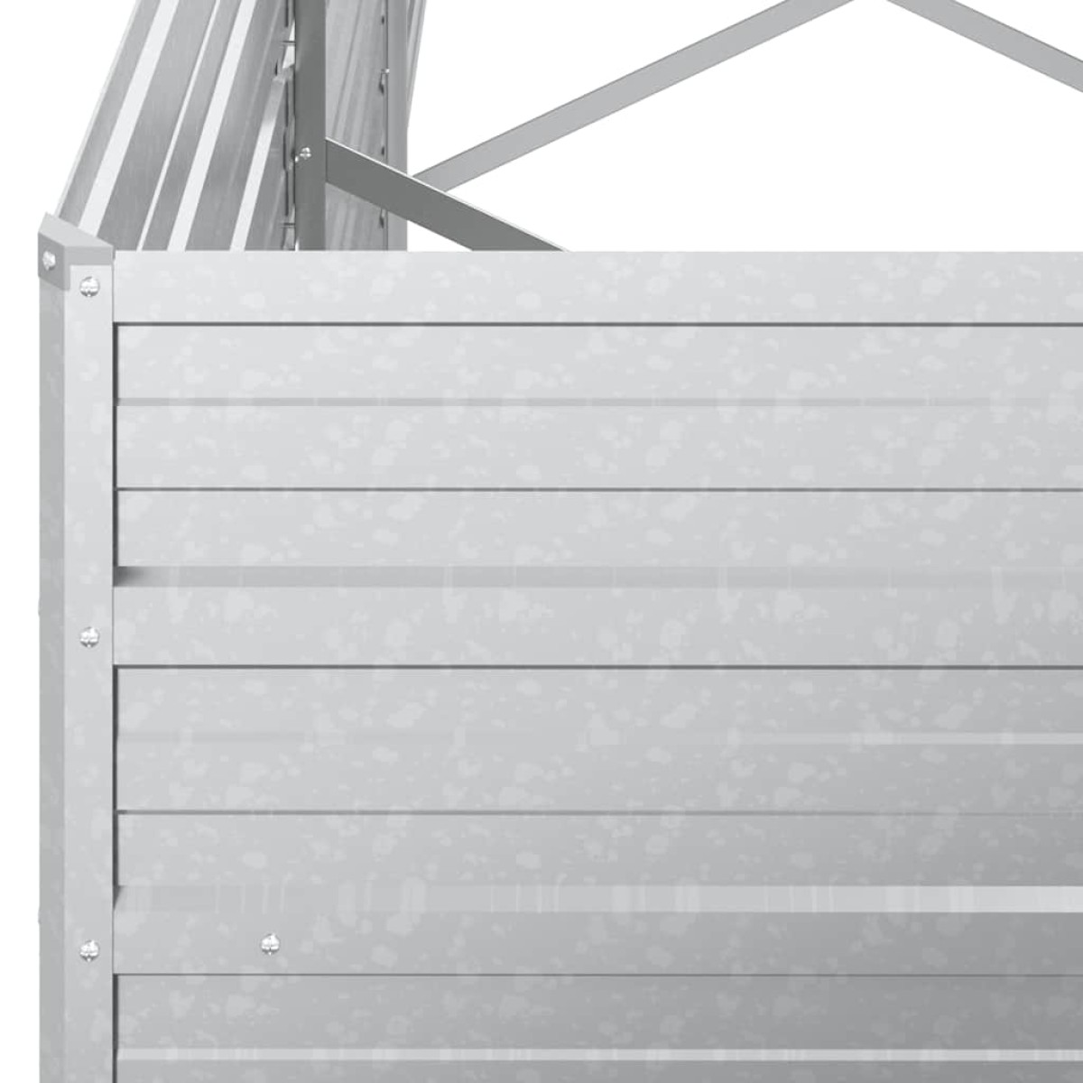 vidaXL Ζαρντινιέρα Υπερυψωμένη Ασημί 320x80x45 εκ. Γαλβανισμ. Χάλυβας