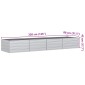 vidaXL Ζαρντινιέρα Υπερυψωμένη Ασημί 320x80x45 εκ. Γαλβανισμ. Χάλυβας