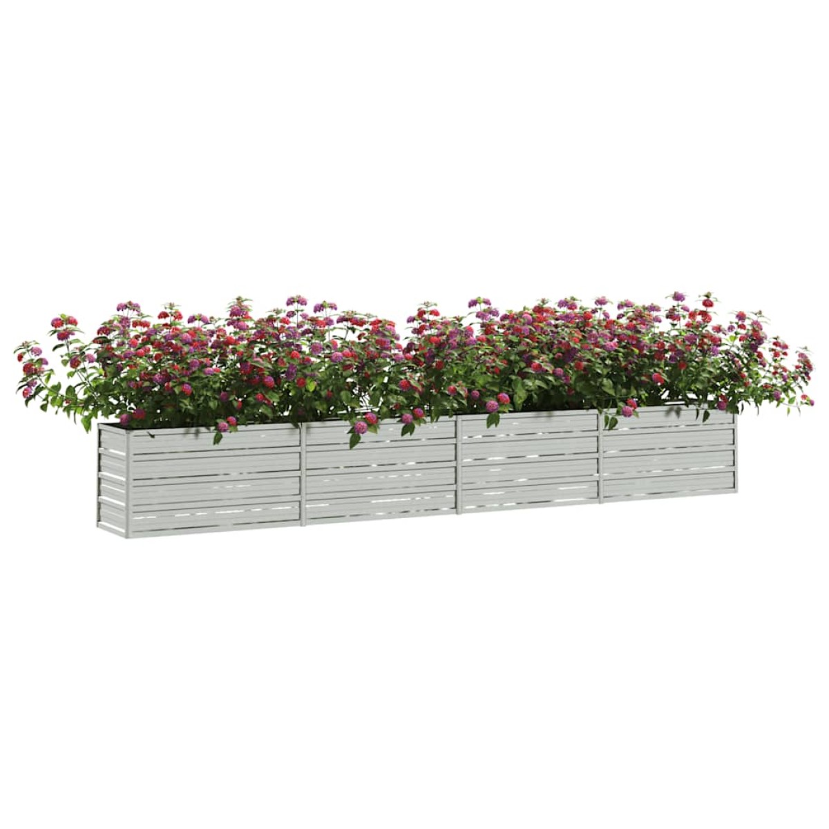 vidaXL Ζαρντινιέρα Υπερυψωμένη Ασημί 320x40x45 εκ. Γαλβανισμ. Χάλυβας