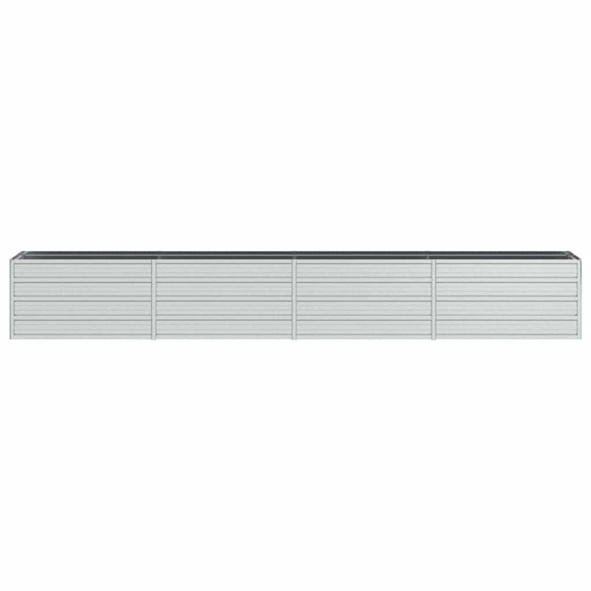 vidaXL Ζαρντινιέρα Υπερυψωμένη Ασημί 320x40x45 εκ. Γαλβανισμ. Χάλυβας