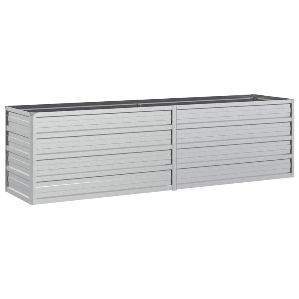 vidaXL Ζαρντινιέρα Υπερυψωμένη Ασημί 160x40x45 εκ. Γαλβανισμ. Χάλυβας