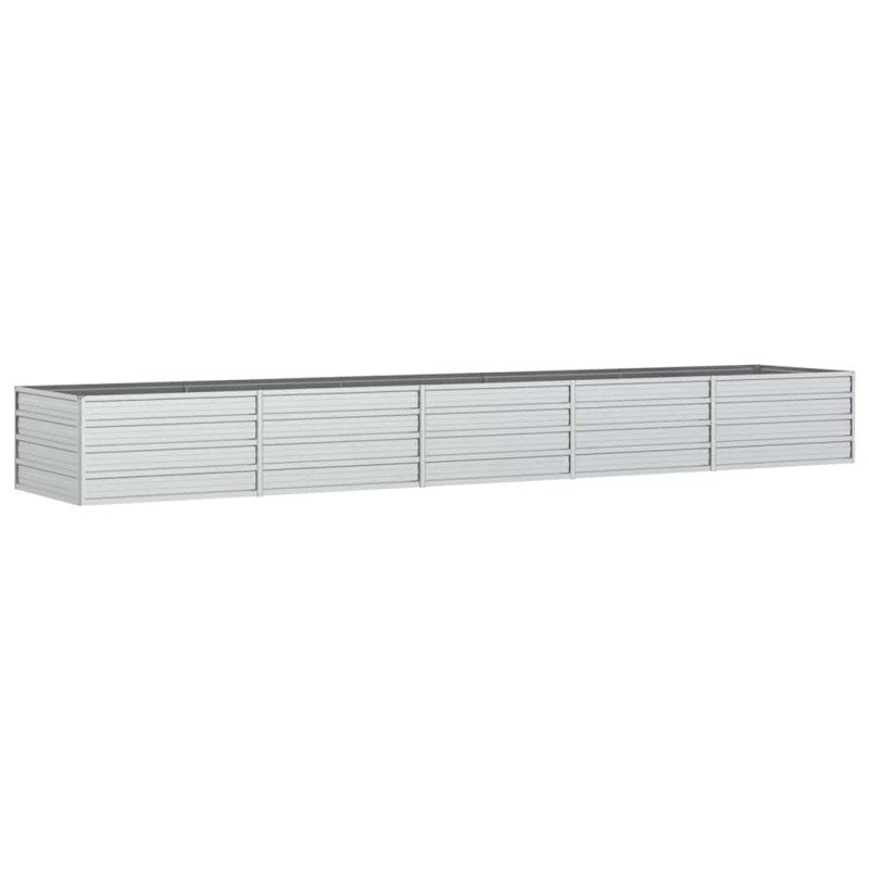 vidaXL Ζαρντινιέρα Υπερυψωμένη Ασημί 400x80x45 εκ. Γαλβανισμ. Χάλυβας