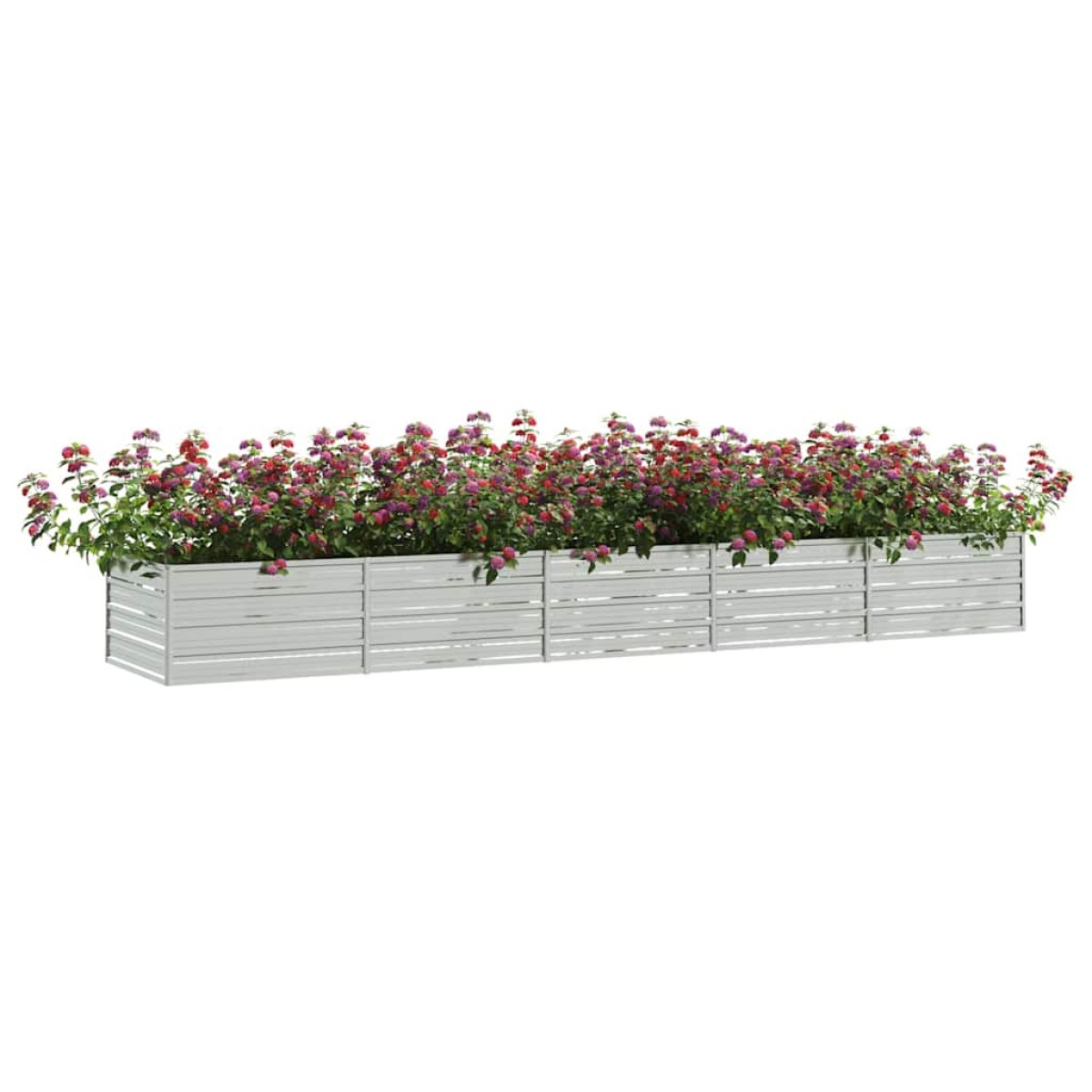 vidaXL Ζαρντινιέρα Υπερυψωμένη Ασημί 400x80x45 εκ. Γαλβανισμ. Χάλυβας