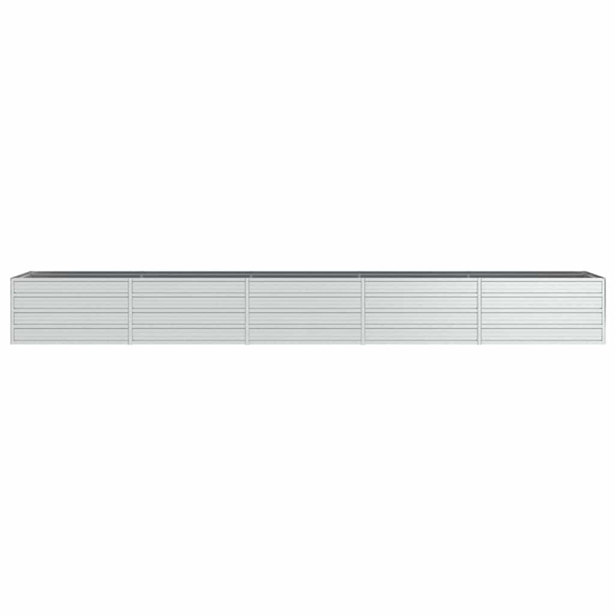 vidaXL Ζαρντινιέρα Υπερυψωμένη Ασημί 400x80x45 εκ. Γαλβανισμ. Χάλυβας