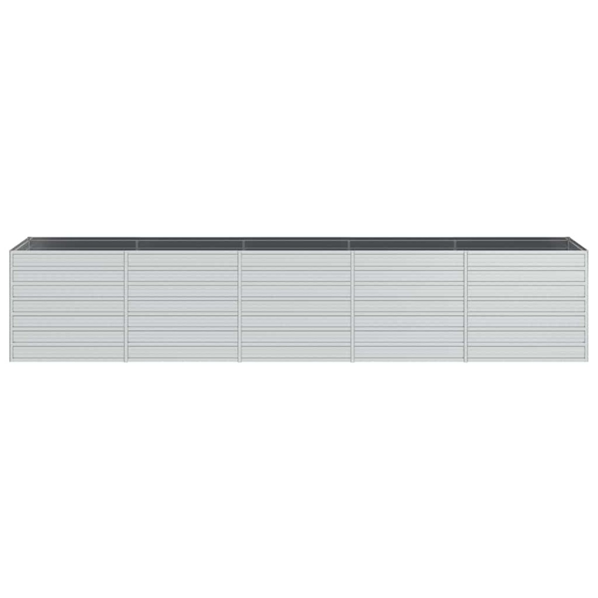 vidaXL Ζαρντινιέρα Υπερυψωμένη Ασημί 400x80x77 εκ. Γαλβανισμ. Χάλυβας
