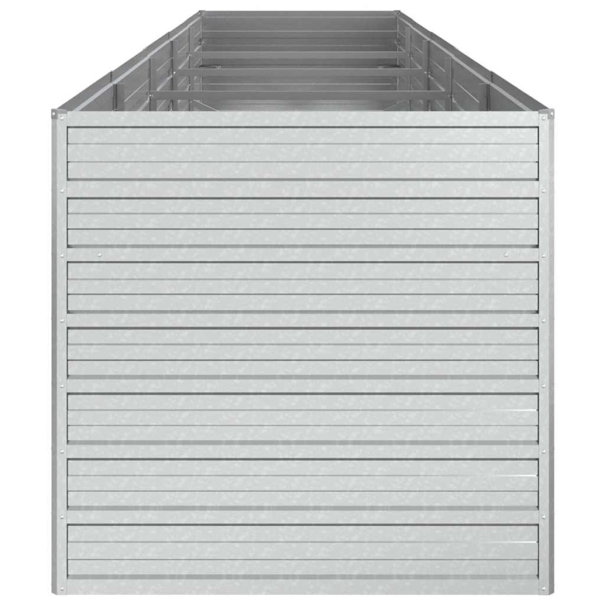 vidaXL Ζαρντινιέρα Υπερυψωμένη Ασημί 400x80x77 εκ. Γαλβανισμ. Χάλυβας