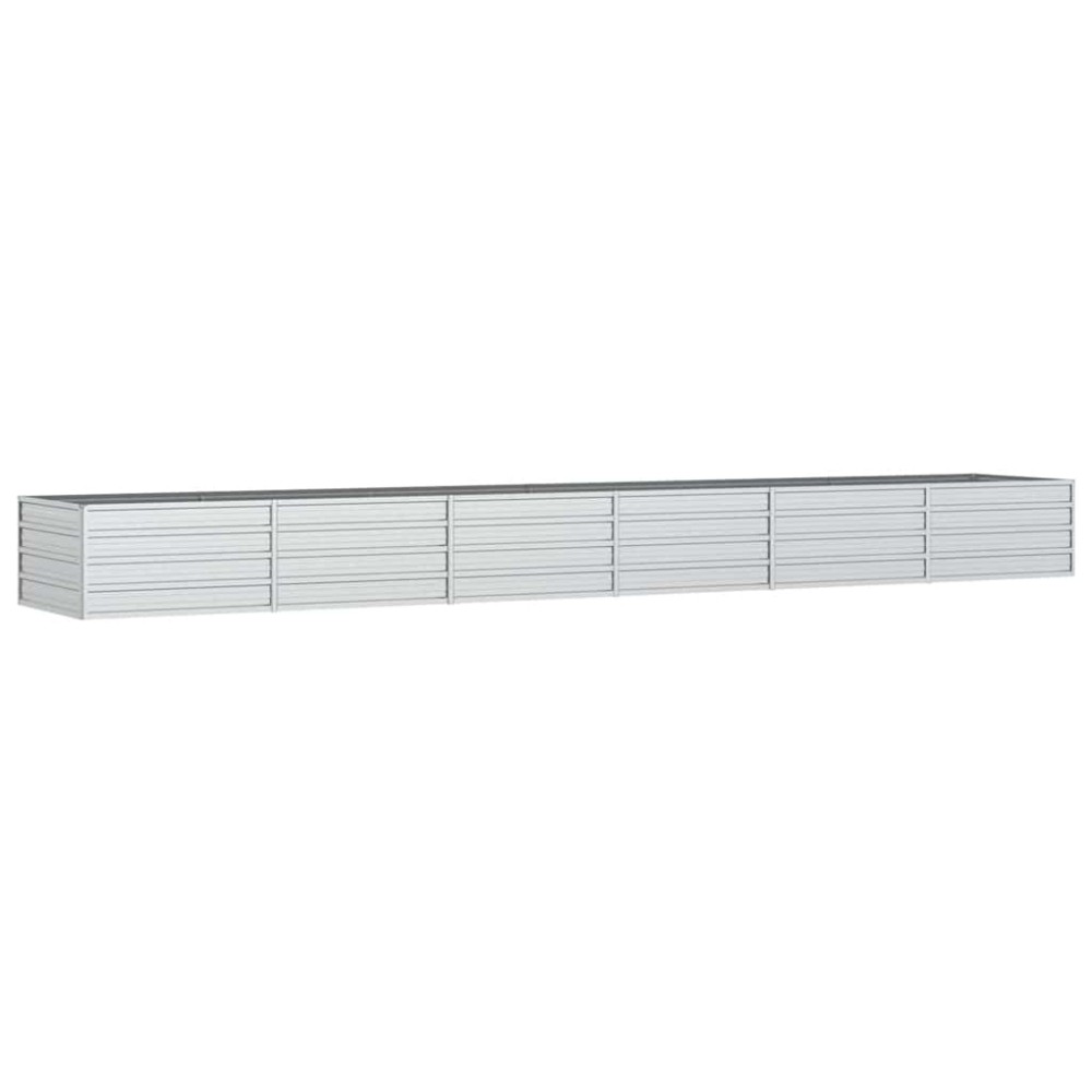 vidaXL Ζαρντινιέρα Υπερυψωμένη Ασημί 480x80x45 εκ. Γαλβανισμ. Χάλυβας