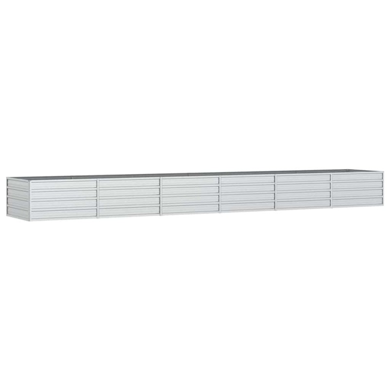 vidaXL Ζαρντινιέρα Υπερυψωμένη Ασημί 480x80x45 εκ. Γαλβανισμ. Χάλυβας