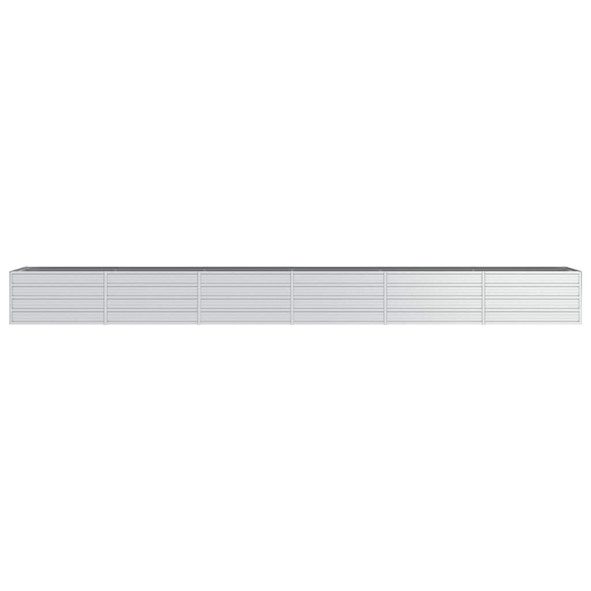 vidaXL Ζαρντινιέρα Υπερυψωμένη Ασημί 480x80x45 εκ. Γαλβανισμ. Χάλυβας