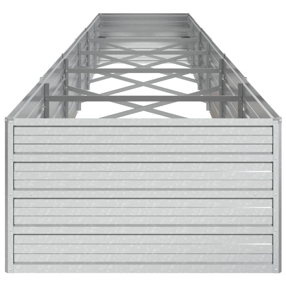 vidaXL Ζαρντινιέρα Υπερυψωμένη Ασημί 480x80x45 εκ. Γαλβανισμ. Χάλυβας