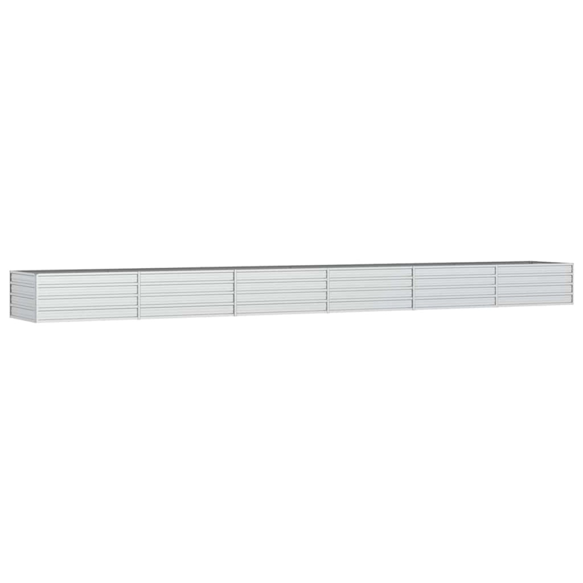 vidaXL Ζαρντινιέρα Υπερυψωμένη Ασημί 600x80x45 εκ. Γαλβανισμ. Χάλυβας