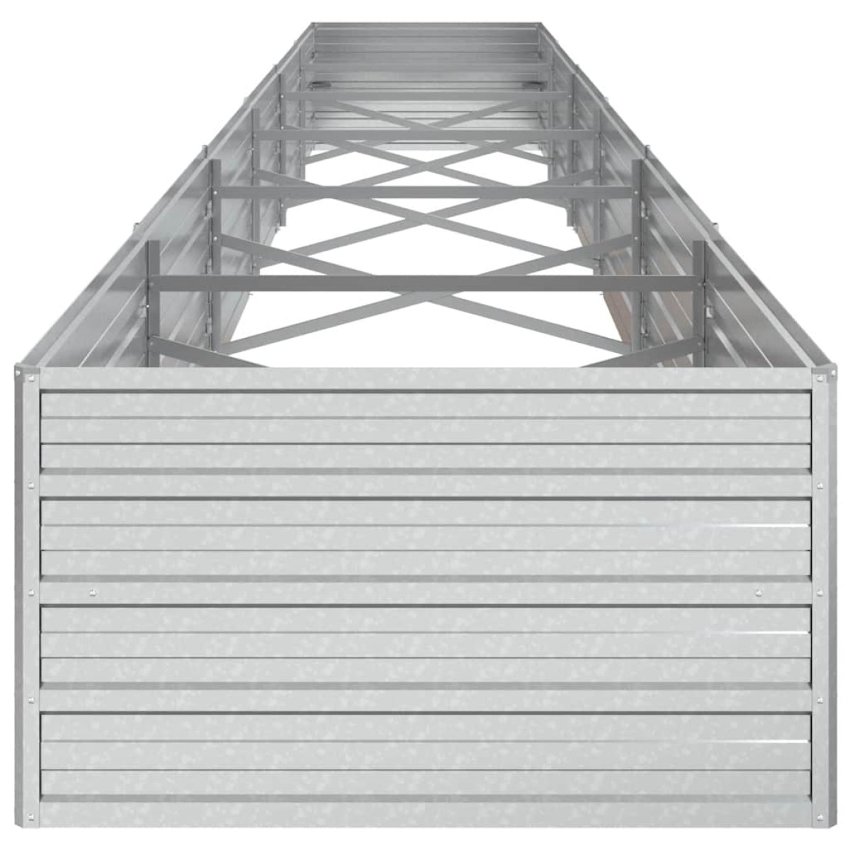 vidaXL Ζαρντινιέρα Υπερυψωμένη Ασημί 600x80x45 εκ. Γαλβανισμ. Χάλυβας