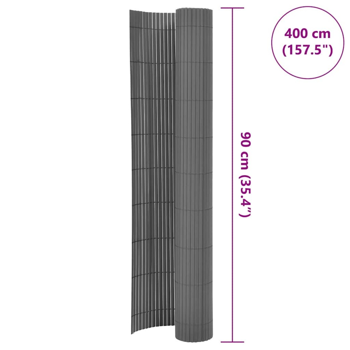 vidaXL Περίφραξη Κήπου Διπλής Όψης Γκρι 90 x 400 εκ.