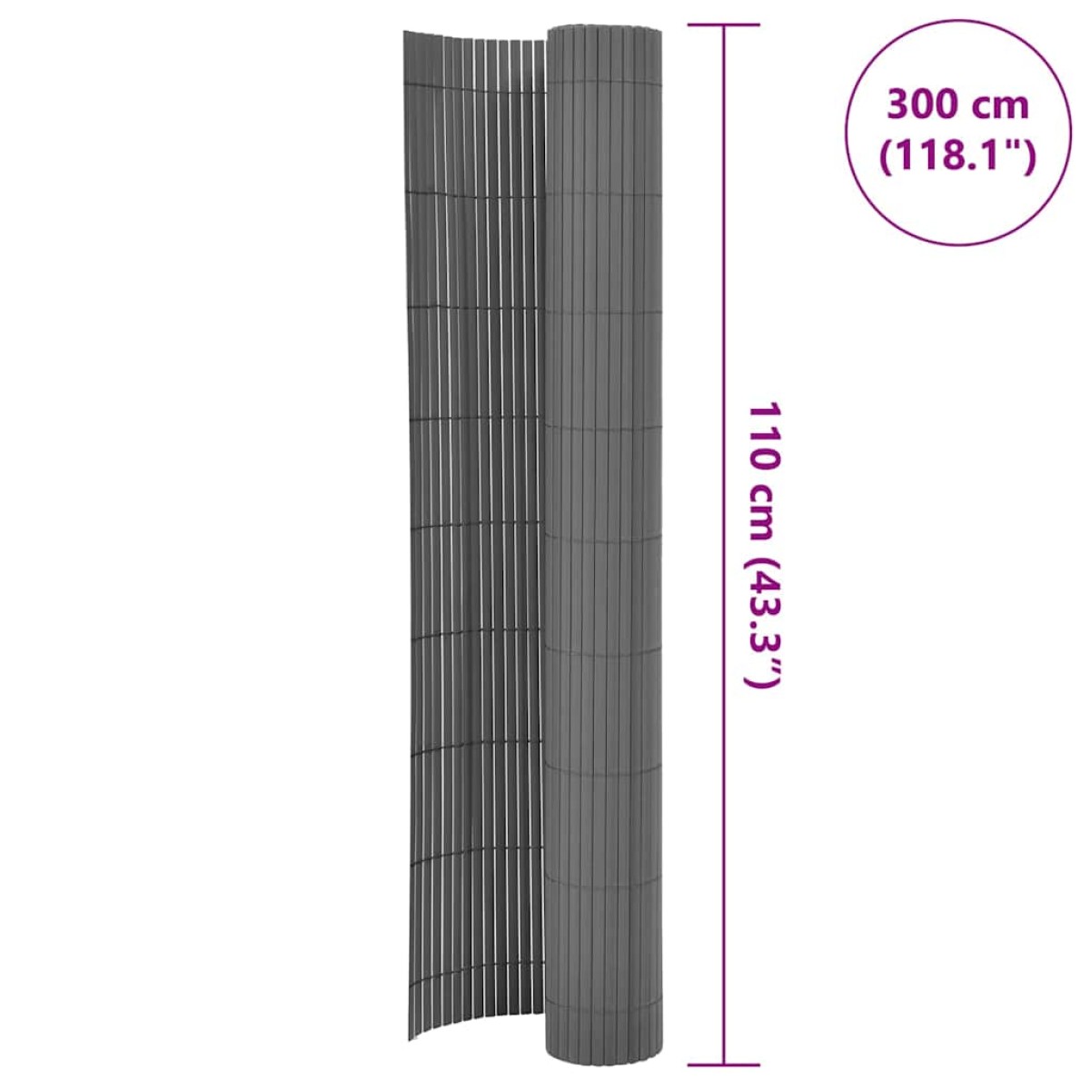 vidaXL Περίφραξη Κήπου Διπλής Όψης Γκρι 110 x 300 εκ.