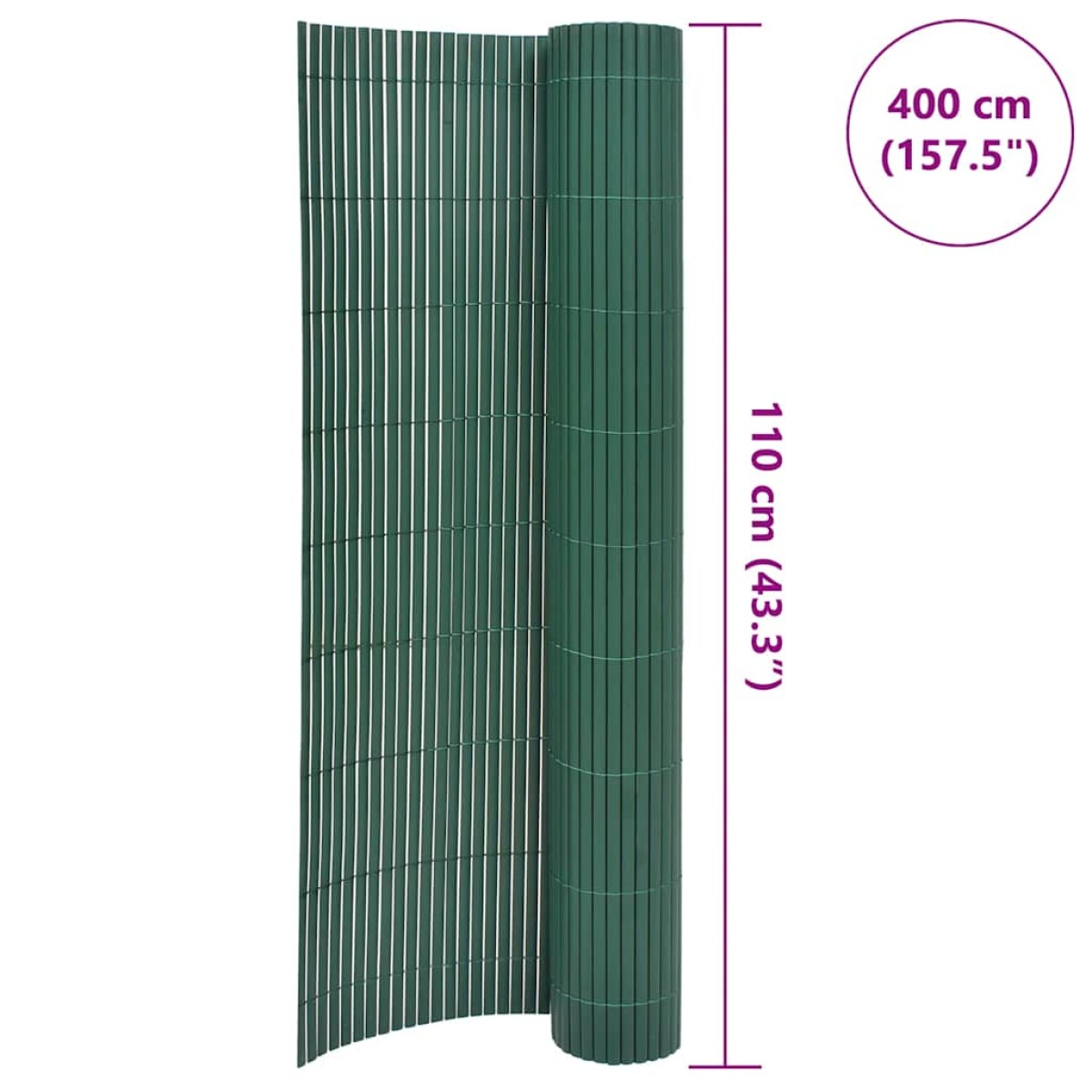 vidaXL Περίφραξη Κήπου Διπλής Όψης Πράσινη 110 x 400 εκ.