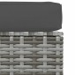 vidaXL Υποπόδιο Κήπου Γκρι 70x70x30 εκ. Συνθετικό Ρατάν με Μαξιλάρι