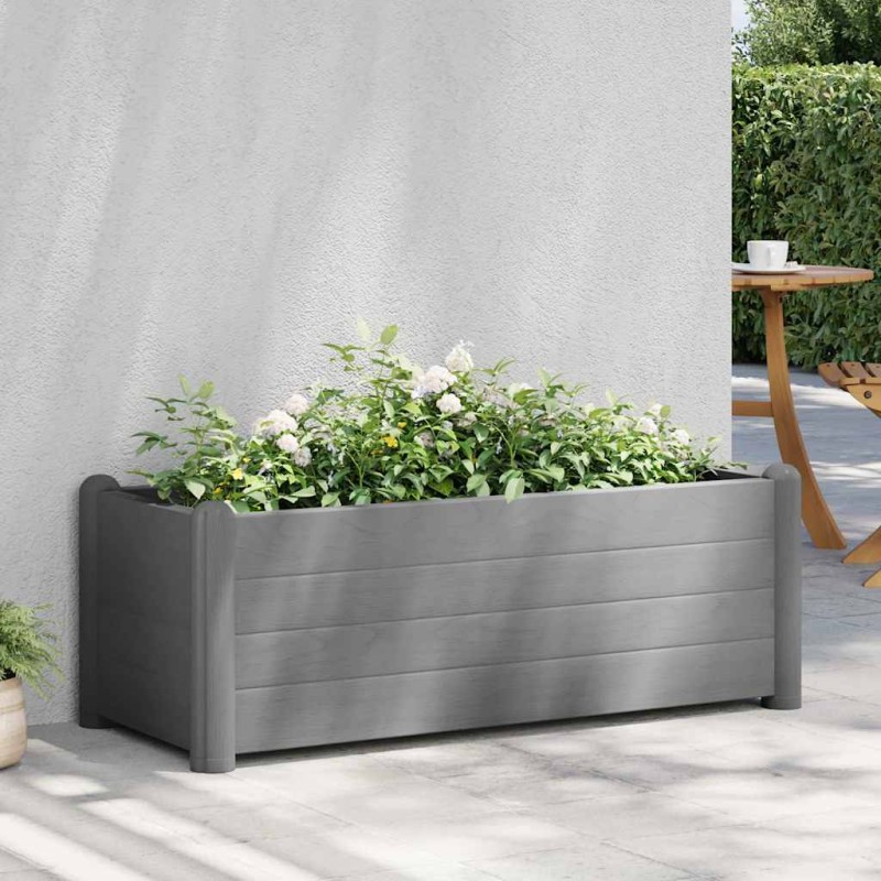 vidaXL Ζαρντινιέρα Υπερυψωμένη Γκρι 100 x 43 x 35 εκ. Πολυπροπυλένιο