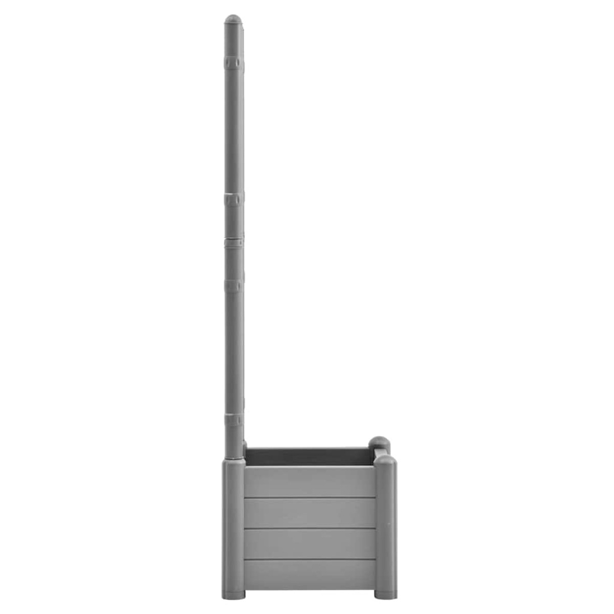 vidaXL Ζαρντινιέρα Κήπου με Καφασωτό Γκρι 43x43x142 εκ Πολυπροπυλένιο