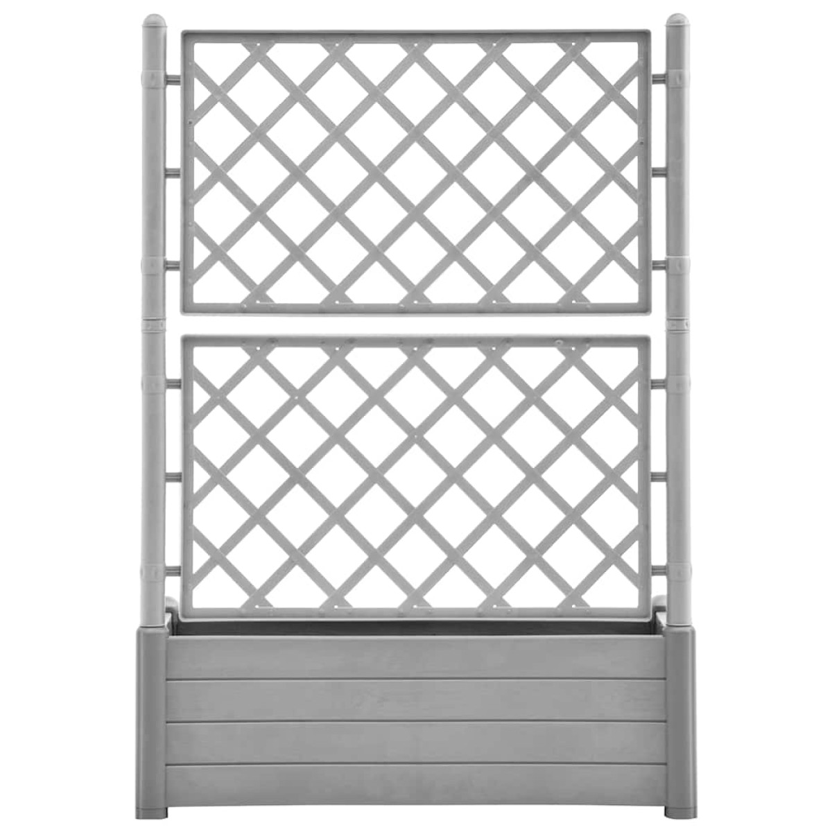 vidaXL Ζαρντινιέρα Κήπου με Καφασωτό Γκρι 100 x 43 x 142 εκ. από PP