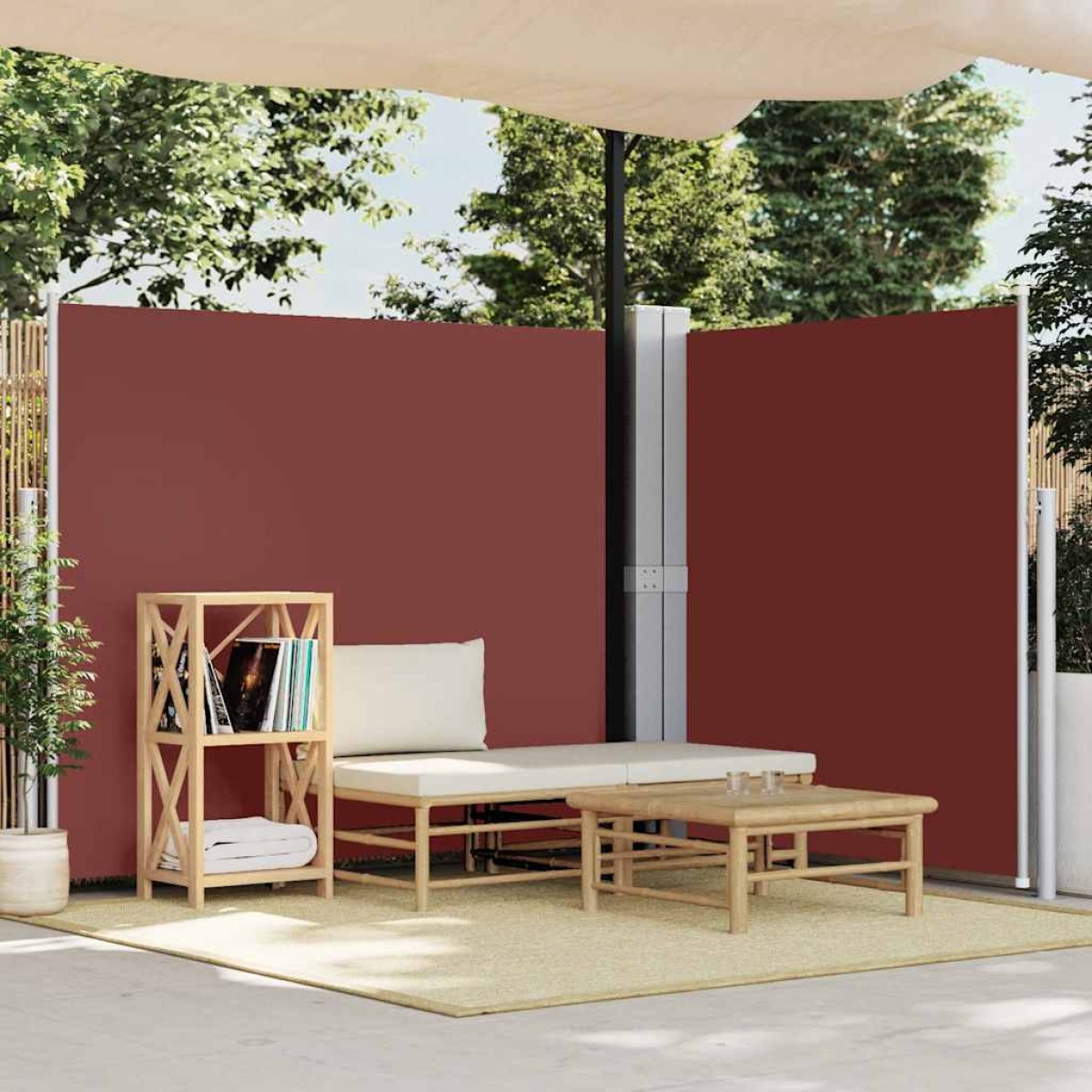 vidaXL Σκίαστρο Πλαϊνό Συρόμενο Καφέ 180 x 600 εκ.