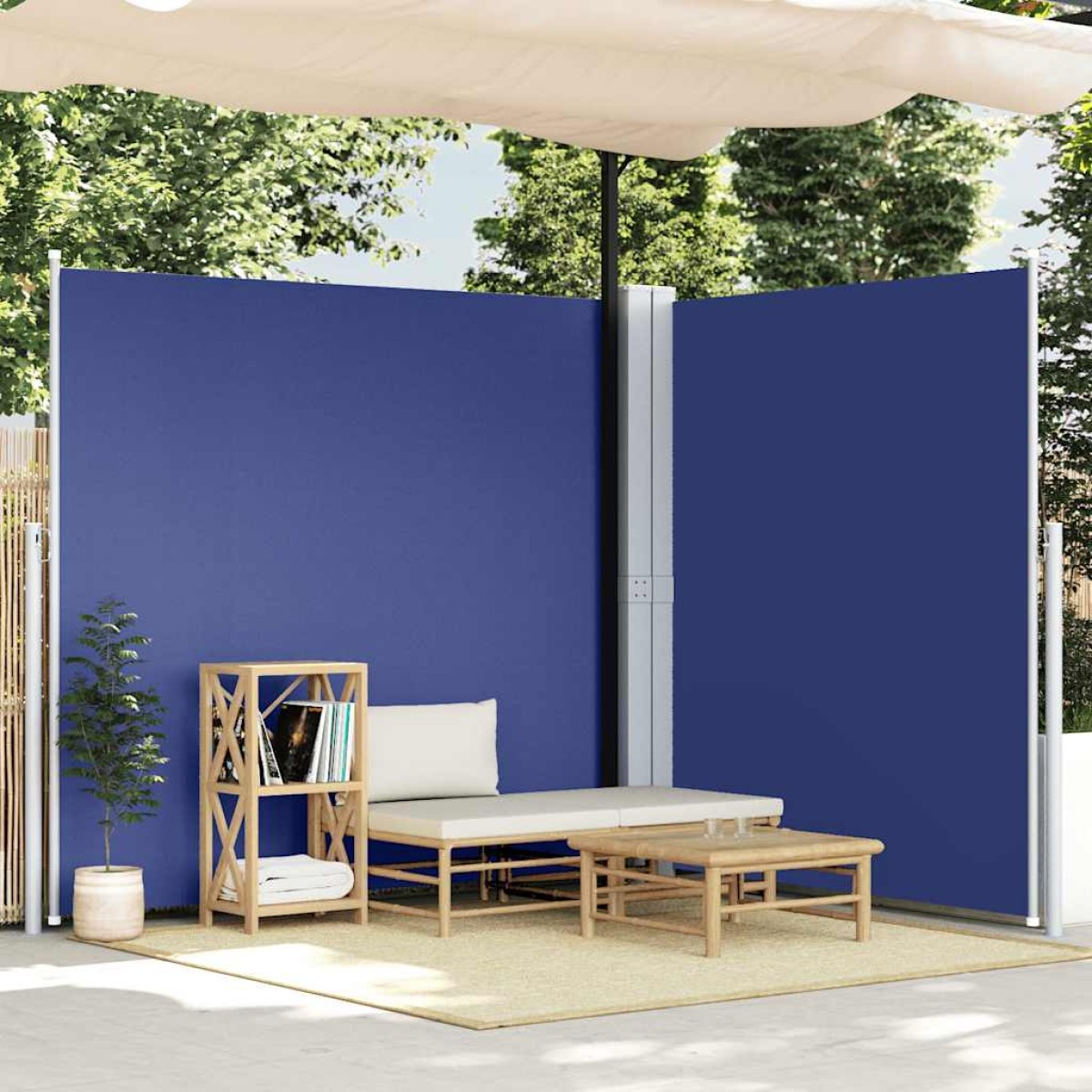 vidaXL Σκίαστρο Πλαϊνό Συρόμενο Μπλε 200 x 600 εκ.