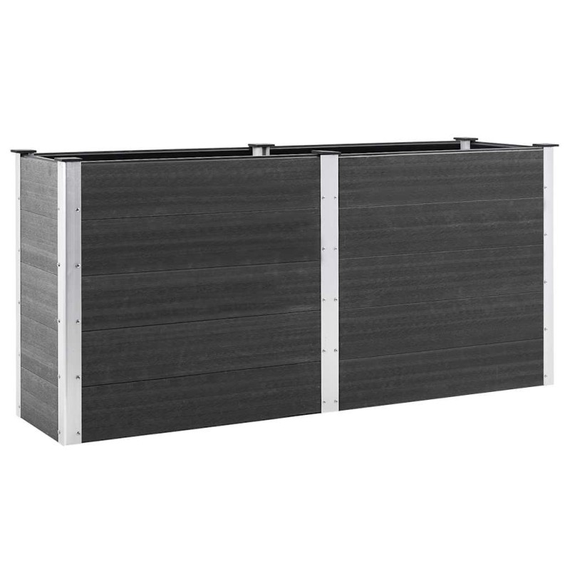vidaXL Ζαρντινιέρα Υπερυψωμένη Γκρι 200 x 50 x 91 εκ. από WPC