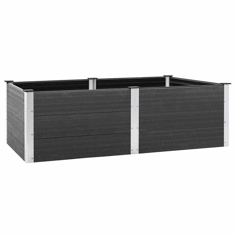 vidaXL Ζαρντινιέρα Υπερυψωμένη Γκρι 200 x 100 x 54 εκ. από WPC