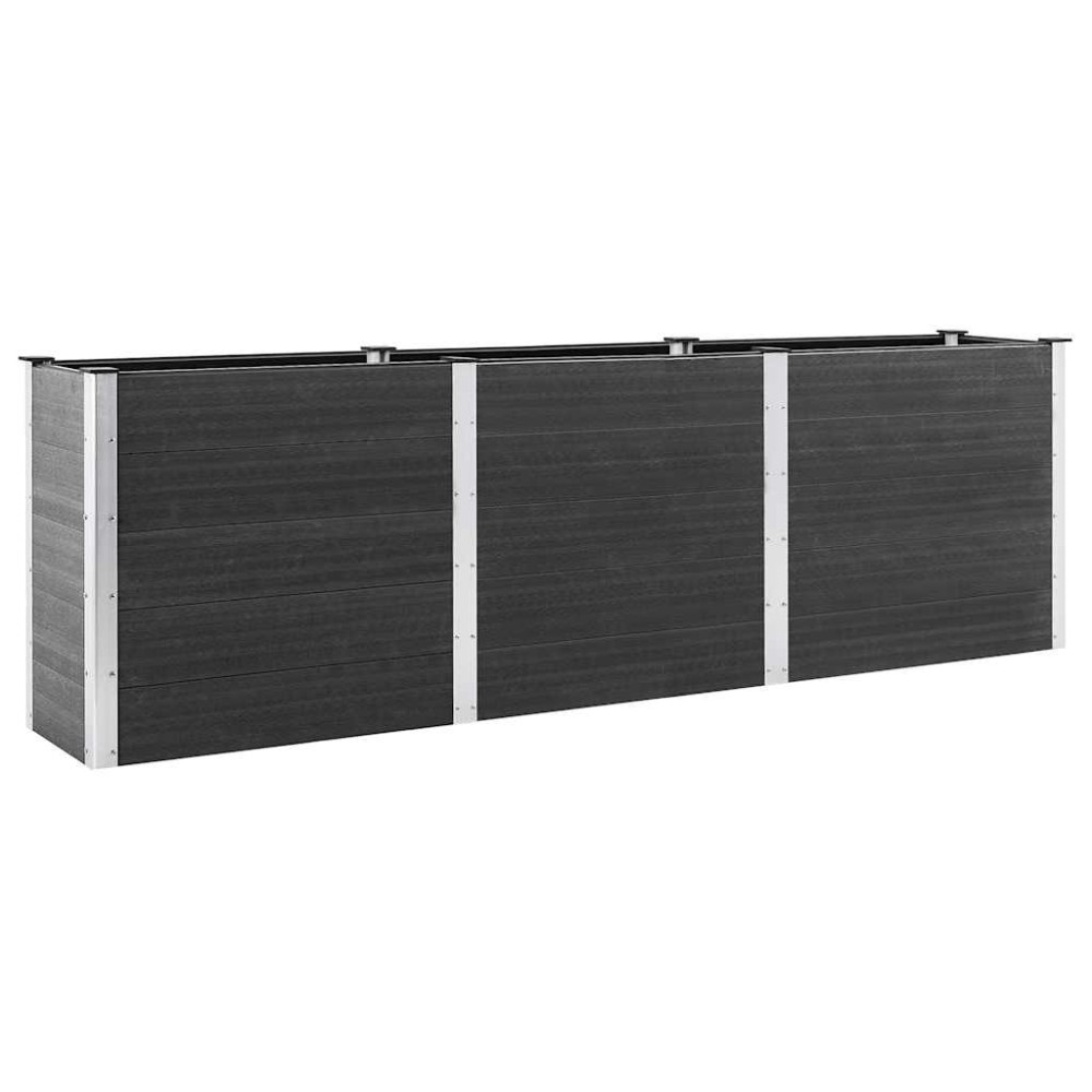vidaXL Ζαρντινιέρα Κήπου Υπερυψωμένη Γκρι 300 x 50 x 91 εκ. από WPC