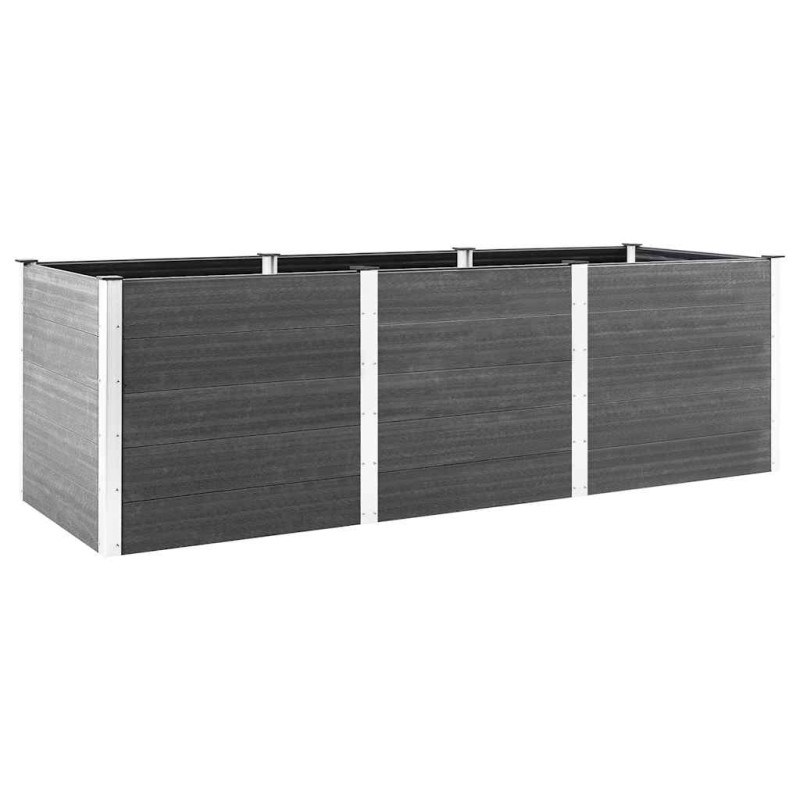 vidaXL Ζαρντινιέρα Υπερυψωμένη Γκρι 300 x 100 x 91 εκ. από WPC