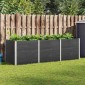 vidaXL Ζαρντινιέρα Υπερυψωμένη Γκρι 300 x 100 x 91 εκ. από WPC