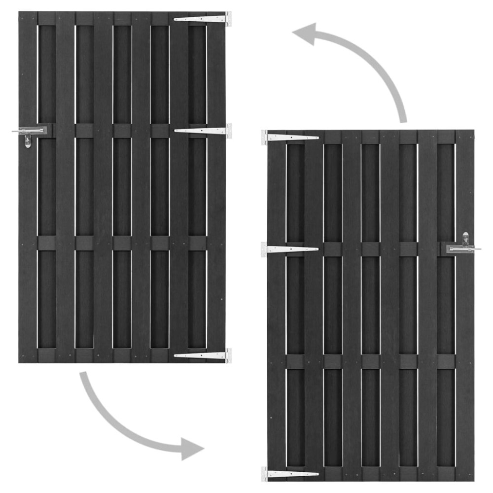 vidaXL Πόρτα Φράχτη Γκρι 100 x 180 εκ. από WPC