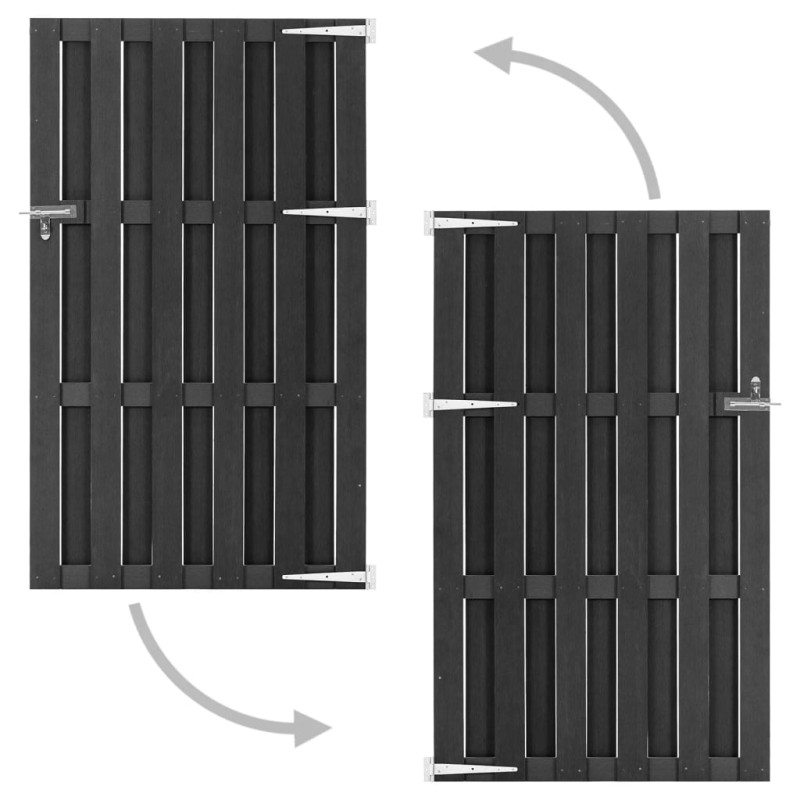 vidaXL Πόρτα Φράχτη Γκρι 100 x 180 εκ. από WPC