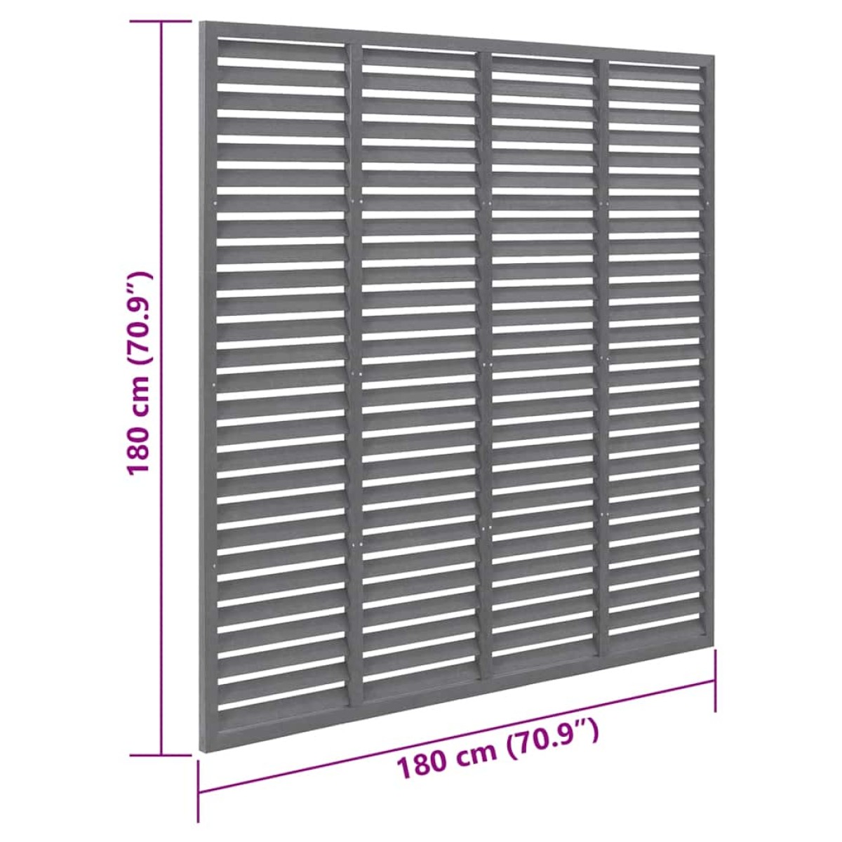 vidaXL Πάνελ Περίφραξης με Περσίδες Γκρι 180 x 180 εκ. από WPC