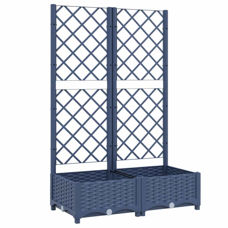 vidaXL Γλάστρα Κήπου με Πλέγμα Μπλε Γκρι 80x40x121,5 εκ. από Πολυπροπυλένιο