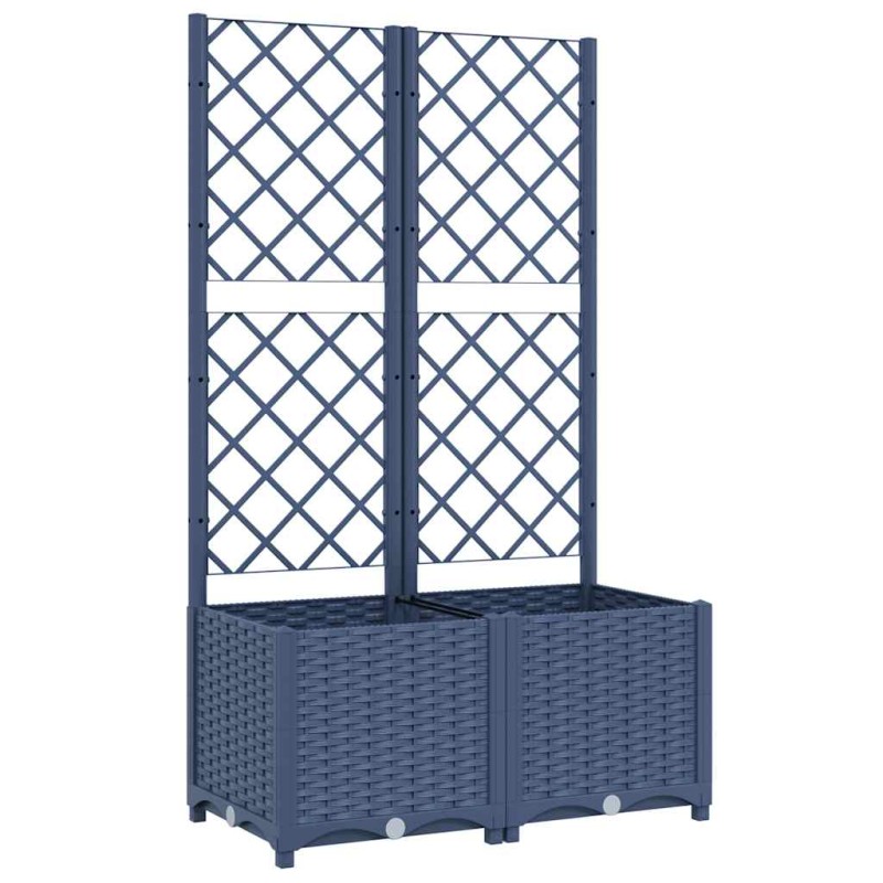 vidaXL Γλάστρα Κήπου με Πλέγμα Μπλε Γκρι 80x40x136 εκ. από Πολυπροπυλένιο