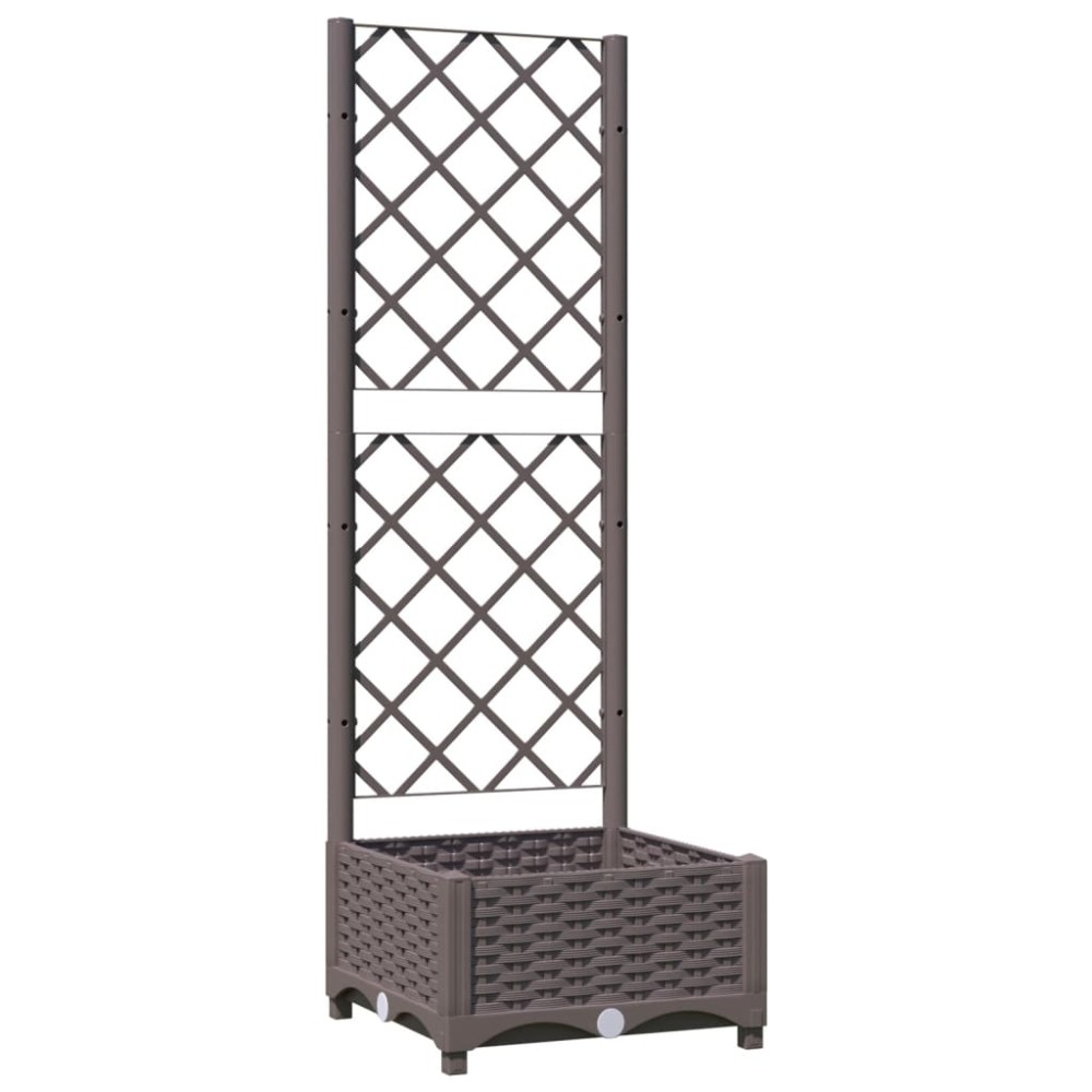 vidaXL Ζαρντινιέρα Κήπου με Καφασωτό Καφέ 40 x 40 x 121,5 εκ. από PP